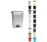 Jardin202 - Cubo basura plástico moderno | Apertura con pedal | Cubo reciclar | 27 litros (Plata - Plata)
