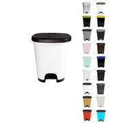 Jardin202 - Cubo basura plástico moderno | Apertura con pedal | Cubo reciclar | 50 litros (Negro - Blanco)