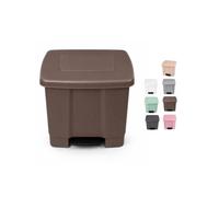 Jardin202 - Cubo de Basura Resiclaje Pedal 35L 2 Compartimentos | Papelera con Pedal | Polipropileno | 35L (Marrón claro)