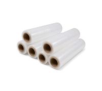 JARDIN202 - Film para Embalar Industrial, Manual, Mudanzas y Envios | Retractil | Transparente | 50cm x 200 Metros | Pack 6 Rollos