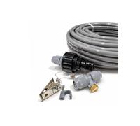 JARDIN202 - Kit Nebulizador de agua para Terraza, Pergola, Patio, Jardin o Invernadero | Boquillas de latón antical | 7 Boquillas | 30m (Gris)