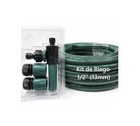Jardin202 - Manguera de Jardín Flexible con Kit de Riego | 21 Bar y Anti-UV | Riego de Exterior | Diametro 1/2" (13mm) | 20m (Verde)