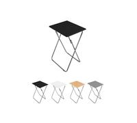 Jardin202 - Mesa Plegable Portátil Rectangular - Mesa Auxiliar Abatible 48 x 38 x 66 cm | (Negra)