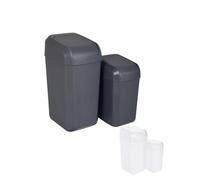 Jardin202 - Papelera con Tapa Basculante - Cubo basura Antracita para Cocinas. Baños y Despachos - Contenedor de Residuos | 15 L (Gris)