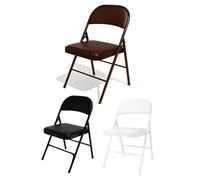 Jardin202 - Silla Metálica Acolchada Plegable 80x46x46 cm | Ideal para Hogar y Eventos | Pack 4 uds (Marrón)