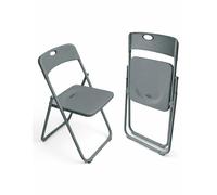 Jardin202 - Silla Plegable Metálica Monolith | 48 x 47 x 73 cm | Plástico Reforzado y Patas de Hierro con Refuerzo de Acero | Resistente | 1 Unidad (Gris)