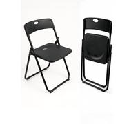 Jardin202 - Silla Plegable Metálica Monolith | 48 x 47 x 73 cm | Plástico Reforzado y Patas de Hierro con Refuerzo de Acero | Resistente | 1 Unidad (Negro)