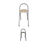 JARDIN202 - Taburete Plegable con Respaldo para Cocina 38x38x67 | Compacta y Fácil de Almacenar | Diseño Ergonómico y Resistente