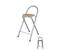 JARDIN202 - Taburete Plegable de cocina con Reposapiés | Silla plegable 37x45x80 cm