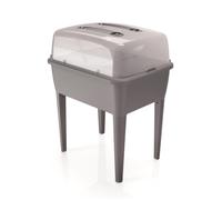 Jardinera alta 83 L, con tapa de policarbonato, para proteger tus plantas, Prosperplast Respana Planter Set de plástico en color Gris piedra, 96,3 (al