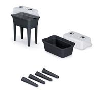 Jardinera alta con cubierta prosperplast respana planter ecoline de plastico en color antracita 59,6 (largo) x 36,8 (ancho) x 75,3 (alto) cm