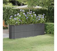 vidaXL Jardinera arriate acero galvanizado antracita 224x40x68 cm
