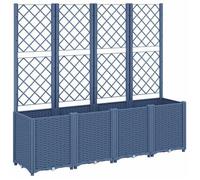 Jardinera Con Enrejado Pp Azul Gris 160x40x140 Cm Vidaxl