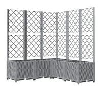 vidaXL Jardinera con Enrejado PP Gris Claro 120x120x136 cm, Jardinera, arriate Elevado, macetero, macetero con Enrejado, arriate, macetero de Exterior