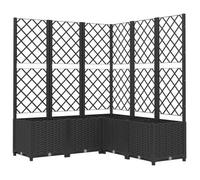 Jardinera Con Enrejado Pp Negro 120x120x136 Cm Vidaxl
