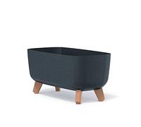 Jardinera con patas GRACIA CASE ECO Wood Antracita, 39x19,5x18,7 cm