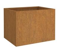 Jardinera Cúbica de Acero Corten, Cama de Jardín Elevada de Aceros Desgastado, Macetas de Aceroe para Exteriores para Patio, Balcón y Jardín (62x47x46cm)