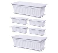 Jardinera de balcón - Depósito de agua 17,32 x 7,48 x 5,51 pulgadas, jardinera portátil, solución optimizada para el espacio, juego de macetas con drenaje de agua | Flexible con orificios de drenaje i