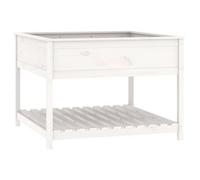 Jardinera De Estante Madera Maciza Pino Blanca 111,5x111,5x81cm Vidaxl