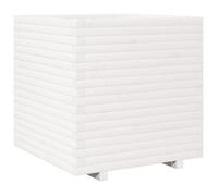 Jardinera De Madera Maciza De Pino Blanca 70x70x72 Cm Vidaxl