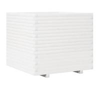 Jardinera De Madera Maciza De Pino Blanca 80x80x72 Cm Vidaxl