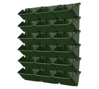 Jardinera de pared autorregable - 4 compartimentos - PP - Colgante para interior y exterior - Jardín vertical - Negro