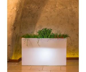 Jardinera De Resina luminosa Lampara Rectangular 90X30 CM Luz Blanca mod. Fl...
