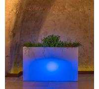 Jardinera De Resina mod. Flowerpot Rectangular con Luz