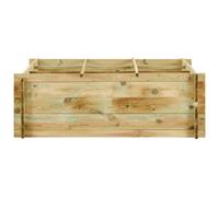 Jardinera de verduras madera pino impregnada 120x120x40 cm Maceta de exterior apta para verduras, flores, hierbas y fresas. Ideal para el patio o el balcón. Planta resistente. Macetas para el hogar y