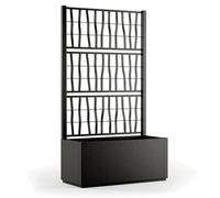 Stefanplast Jardinera Ethica rectangular 80 cm con enrejado grafito