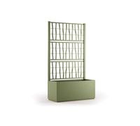Stefanplast Jardinera Ethica rectangular 80 cm con enrejado verde