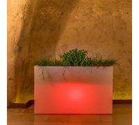 Jardinera Flowerpot De Resina Rectangular 80x35 CM Luz Roja
