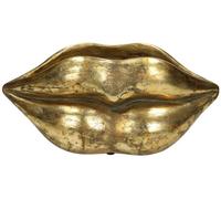 Jardinera HD Collection, diseño "Lippen", color dorado, 17x14x37 cm