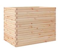 vidaXL Jardinera madera maciza de abeto 90x60x68,5 cm Color Pino natural, Blanco, Marrón cera y mas Natural pine