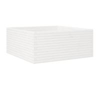 vidaXL Jardinera madera maciza de pino 110x110x46 cm Color Pino natural, Blanco, Marrón cera y mas White