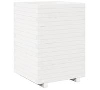 Jardinera Madera Maciza De Pino Blanco 50x50x72,5 Cm Vidaxl