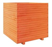Jardinera Madera Maciza De Pino Marrón Cera 70x70x72,5 Cm Vidaxl