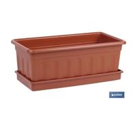 Jardinera marron modelo azahar 40x20x15.5+plato38x16.6cm venta unitaria