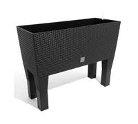 Jardinera rato 72 litros con riego en color antracita 80 x 33 x 65 cm con patas