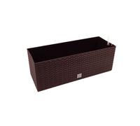 Jardinera rectangular 17 litros con autorriego color chocolate 52x20x19cm