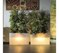 JARDINERA RECTANGULAR CON LUZ RESINA ILUMINACIÓN JARDÍN PLANTAS VARIOS COLORES