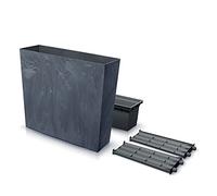 Prosperplast Urbi Case - Maceta tipo torre de efecto hormigón con maceta interior jardinera de plantas jardinera de flores para interior y exterior, rectangular, plástico, 77 x 23,5 x 68,7 cm, color
