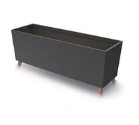 Prosperplast Caja de flores Urbi Case N, con patas, con maceta interior, para interior y exterior, maceta, resistente a los rayos UV, rectangular, 77 x 23,5 x 30 cm, antracita