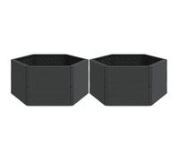 Jardineras 2 Uds Pp Gris Antracita Vidaxl