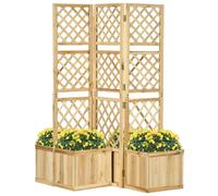 Jardineras - Macetas para plantas - Jardineras para exteriores - Macetas para balcones - Pantalla de privacidad - Incluye pantalla plegable para pérgola - Madera de pino