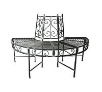 Jardinion Banco para árbol semicircular 124 x 63 x 82cm Antracita