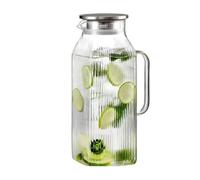 Jarra con tapa, 2 L, transparente térmica engrosada con tapa, jarra de té de , para almacenamiento de refrigerador, cocina, , bebidas, casa camping