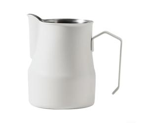 Jarra de acero inoxidable diseñada para uso repetido en entornos de alto tráfico con construcción resistente a la corrosión y retención térmica (blanco, 450 ml)