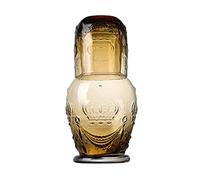 Jarra de Agua de Cabecera Vintage y Conjunto de Vidrio, Jarra de Agua de Cabecera de 750ml y Conjunto de Vidrio, Jarra de Jarra, Jarra de Agua de Vidrio, para Dormitorio (2)