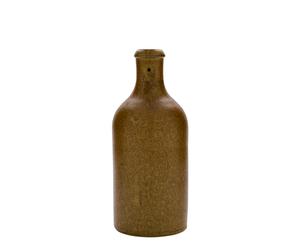 Jarra de barro de 500 ml, gres, cristal marrón, boca: cierre con alambre